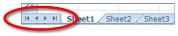 Worksheet navigation buttons in Excel 2010