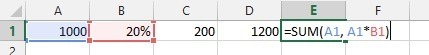 Adding sales tax to a base figure to calculate a total