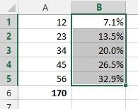 Results now displayed as percentages