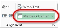 The Merge & Center icon The Merge & Center icon