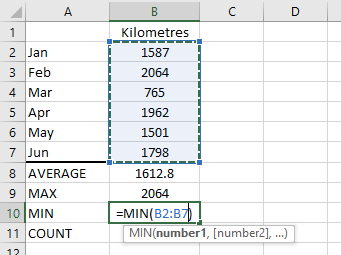 Figure 05a: Fix the cell range for the MIN function