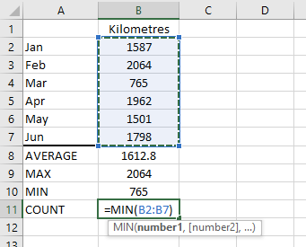 Figure 06a: Fix the cell range for the COUNT function