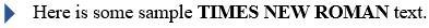 Sample Times New Roman Text Sample Times New Roman Text