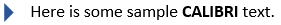 Sample Calibri text Sample Calibri text