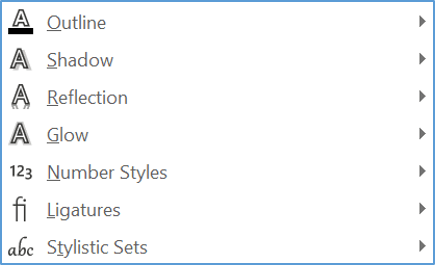 Customise the Text Effects and Typography (WordArt) settings in Word Customise the Text Effects and Typography (WordArt) settings in Word