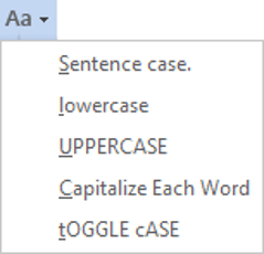 Change the case of text in Word Change the case of text in Word