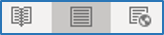 Word has 3 view icons in the bottom right corner of the screen Word has 3 view icons in the bottom right corner of the screen