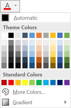 Change the colour of the text in Word Change the colour of the text in Word