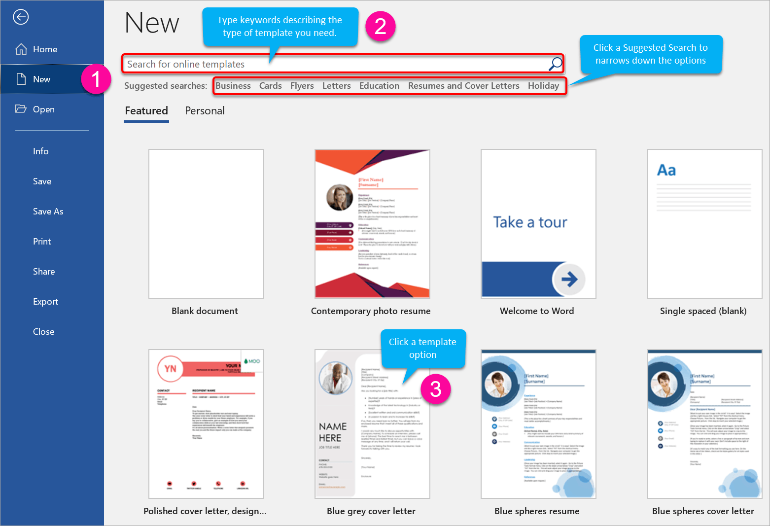 How to create a new Word document from a template How to create a new Word document from a template