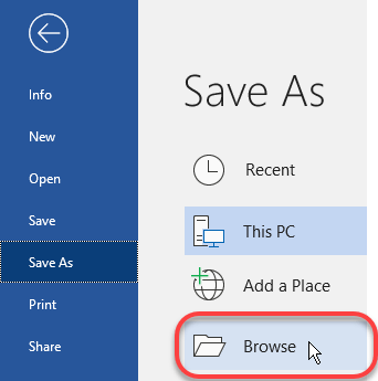 Use Save or Save As when saving a Word document for the first time Use Save or Save As when saving a Word document for the first time