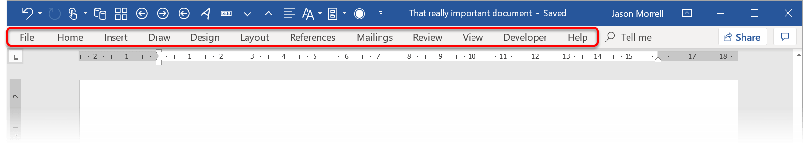 The 'Show Tabs' option in Word The 'Show Tabs' option in Word