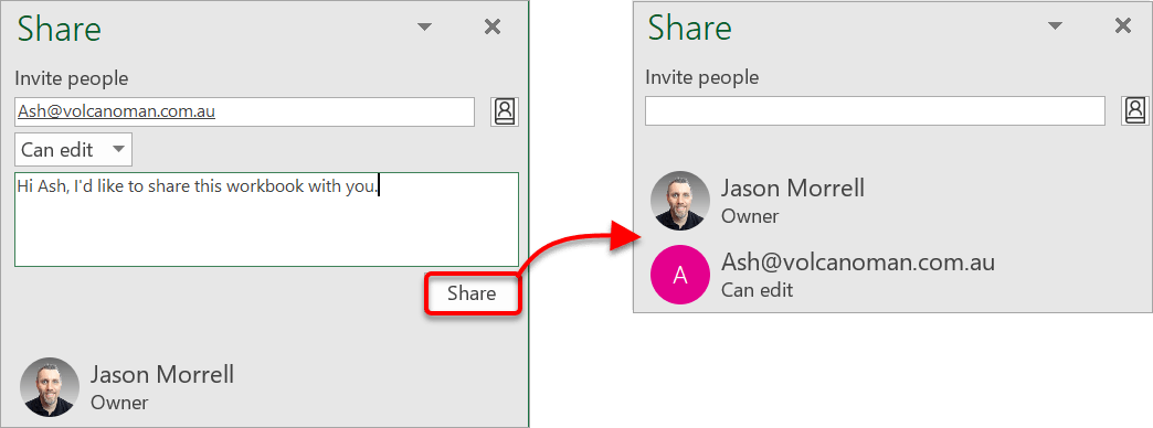 Invite people to share workbooks Invite people to share workbooks