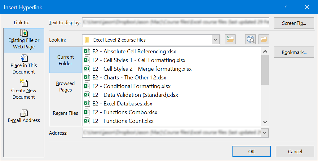 Create a link to another file Create a link to another file