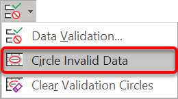 Circling invalid data