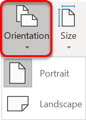 Choose the page orientation Choose the page orientation