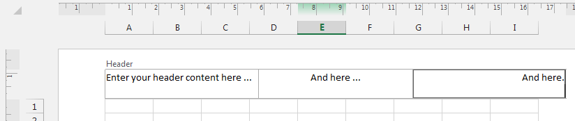 Enter your header or footer details into the 3 placeholders provided Enter your header or footer details into the 3 placeholders provided