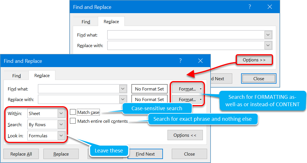 Fine-tuning the find-and-replace feature Fine-tuning the find-and-replace feature