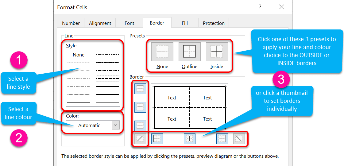 Format a spreadsheet: Drawing cell borders Format a spreadsheet: Drawing cell borders