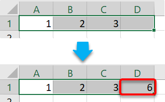Using AUTOSUM to total a row of numbers (second method) Using AUTOSUM to total a row of numbers (second method)