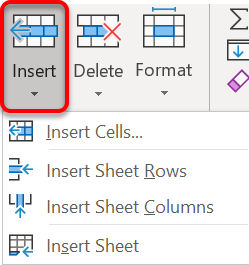 Insert extra row(s) or column(s) Insert extra row(s) or column(s)