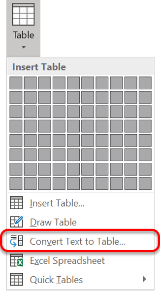 How to convert text into a table How to convert text into a table