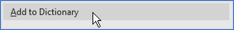 Adding the flagged word to the dictionary Adding the flagged word to the dictionary