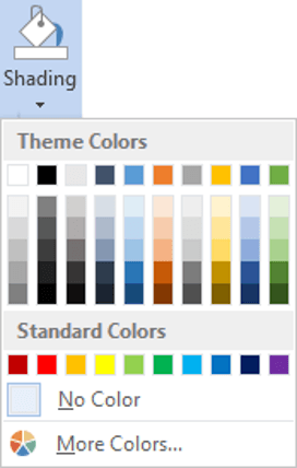 Stick to the lighter shades when painting table cells in Word, unless you want to differentiate by using a darker background colour with lighter font colour