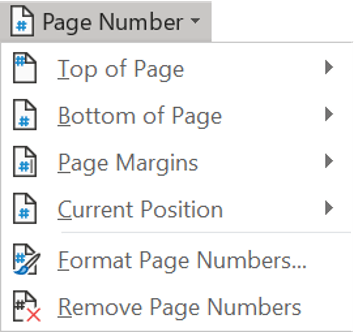 Adding pages numbers to appear automatically throughout your document