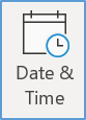 Click the Date & Time icon on the Header and Footer Tools ribbon