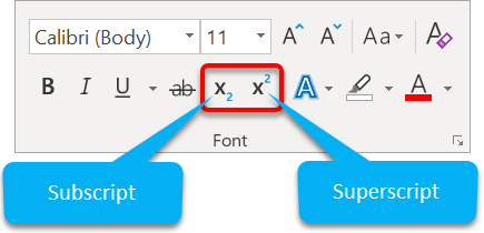 microsoft word how to make a superscript