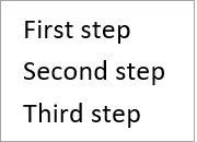 Unnumbered list Unnumbered list