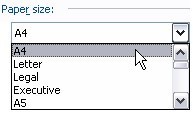 Example of a dropdown list in a Word dialog Example of a dropdown list in a Word dialog